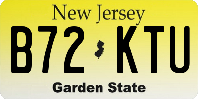 NJ license plate B72KTU