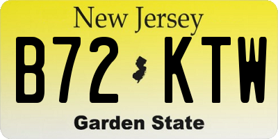 NJ license plate B72KTW