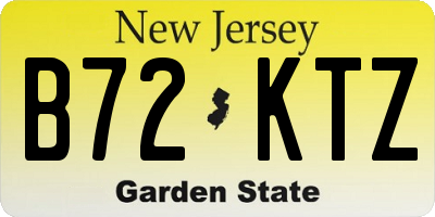 NJ license plate B72KTZ