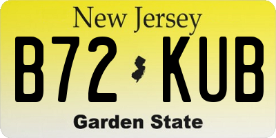 NJ license plate B72KUB
