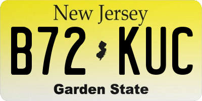 NJ license plate B72KUC