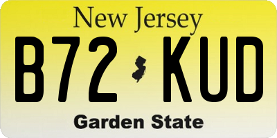 NJ license plate B72KUD
