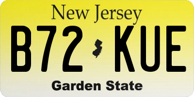 NJ license plate B72KUE