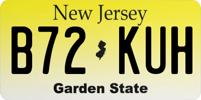 NJ license plate B72KUH