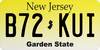 NJ license plate B72KUI