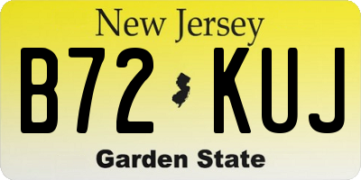 NJ license plate B72KUJ