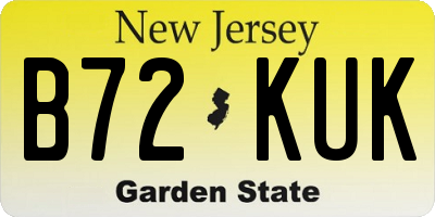 NJ license plate B72KUK
