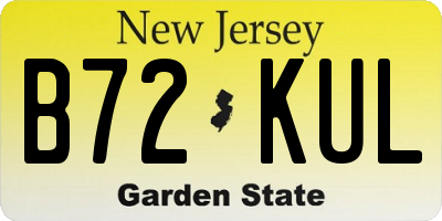 NJ license plate B72KUL