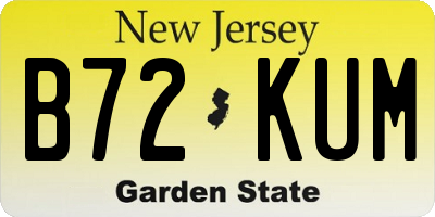 NJ license plate B72KUM