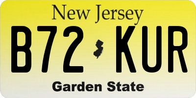 NJ license plate B72KUR