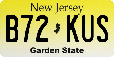 NJ license plate B72KUS