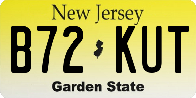 NJ license plate B72KUT
