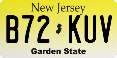 NJ license plate B72KUV