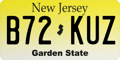 NJ license plate B72KUZ