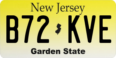 NJ license plate B72KVE