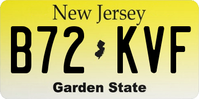 NJ license plate B72KVF