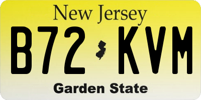NJ license plate B72KVM