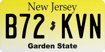 NJ license plate B72KVN