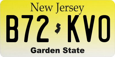 NJ license plate B72KVO