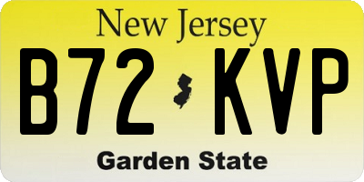 NJ license plate B72KVP
