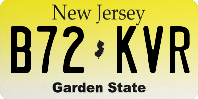 NJ license plate B72KVR