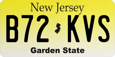 NJ license plate B72KVS
