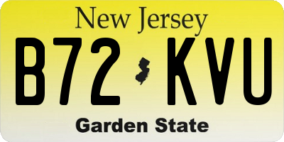 NJ license plate B72KVU