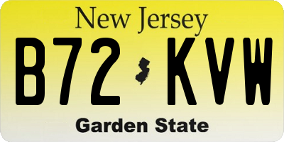 NJ license plate B72KVW