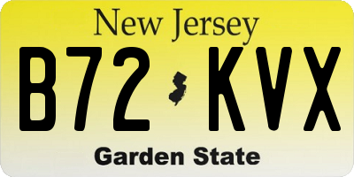 NJ license plate B72KVX