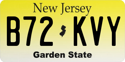 NJ license plate B72KVY