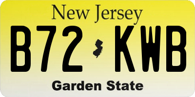NJ license plate B72KWB