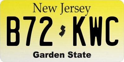 NJ license plate B72KWC