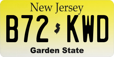 NJ license plate B72KWD