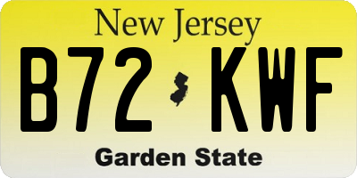 NJ license plate B72KWF