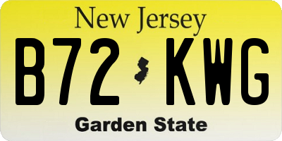 NJ license plate B72KWG