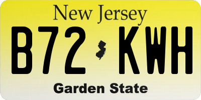 NJ license plate B72KWH