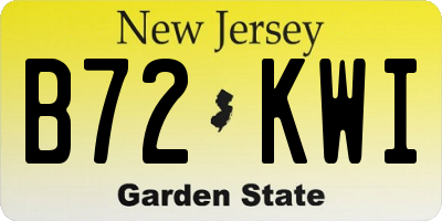 NJ license plate B72KWI