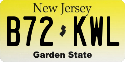 NJ license plate B72KWL