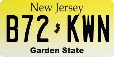 NJ license plate B72KWN