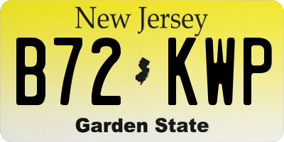 NJ license plate B72KWP