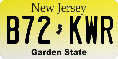NJ license plate B72KWR
