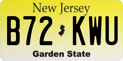 NJ license plate B72KWU