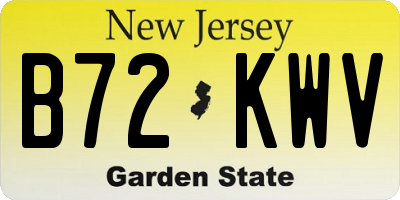 NJ license plate B72KWV