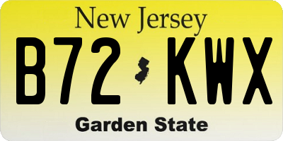 NJ license plate B72KWX
