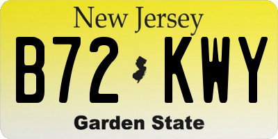 NJ license plate B72KWY