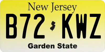 NJ license plate B72KWZ