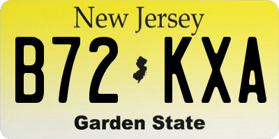 NJ license plate B72KXA