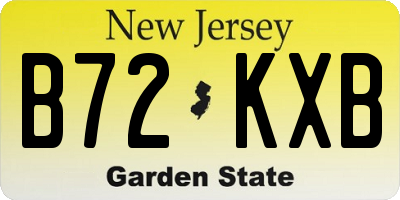 NJ license plate B72KXB