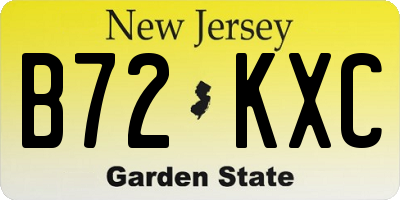 NJ license plate B72KXC