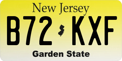 NJ license plate B72KXF
